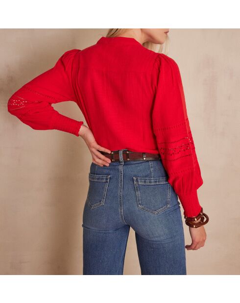 Baila Bl Rote bestickte Bluse