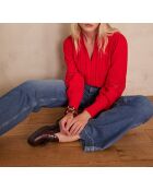 Baila Bl Rote bestickte Bluse