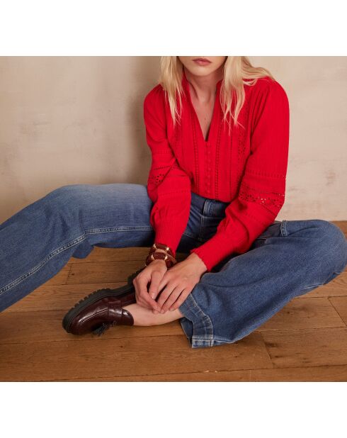 Baila Bl Rote bestickte Bluse