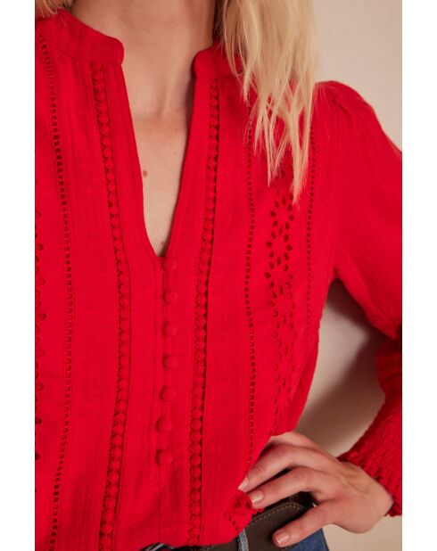 Baila Bl Rote bestickte Bluse