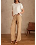 Beige broek Sandy Bis Wide Leg