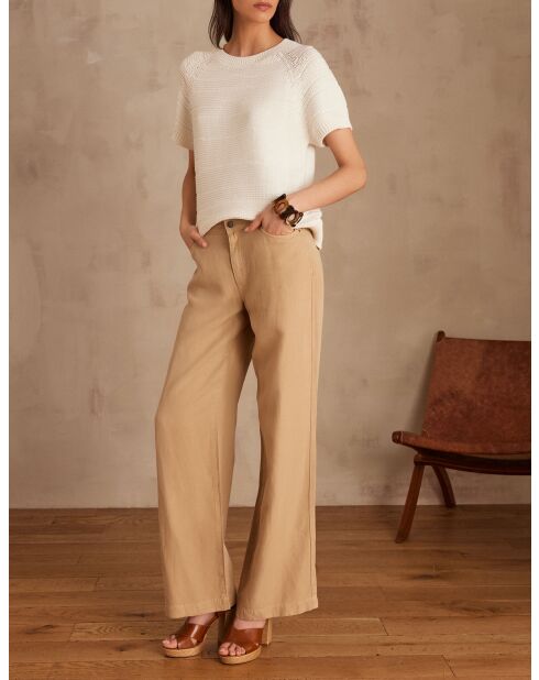 Beige broek Sandy Bis Wide Leg