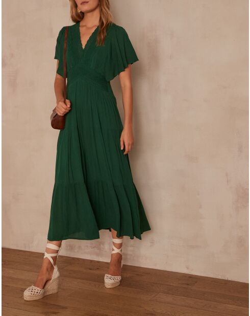 Camille R Engelse groene jurk