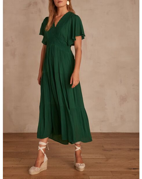 Camille R Engelse groene jurk