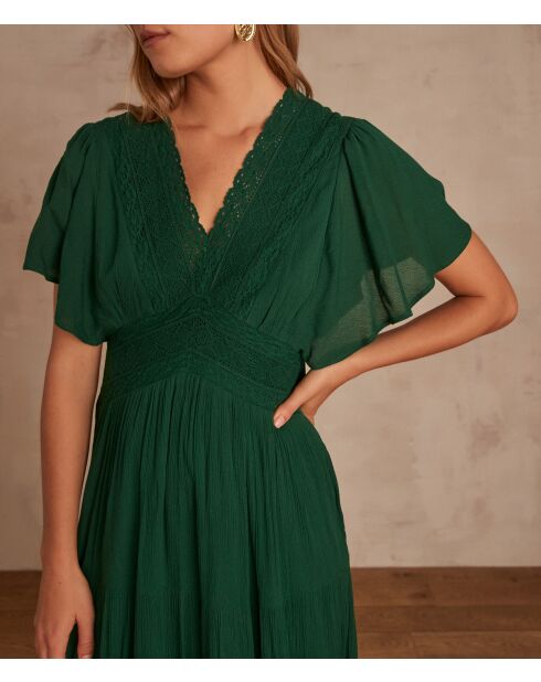 Camille R Engelse groene jurk