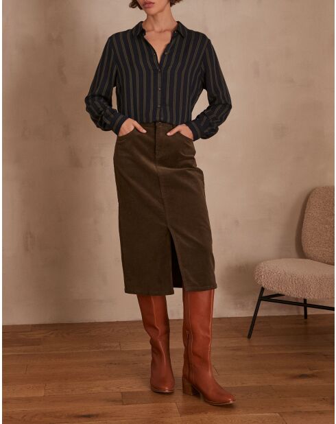 Khakifarbener Samtrock Birdy J