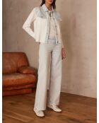 Sandy Bis hemelsblauwe broek met wijde pijpen