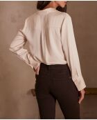 Basile Bl Cremefarbene Satinbluse