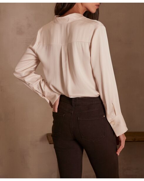 Basile Bl Cremefarbene Satinbluse