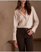 Basile Bl Cremefarbene Satinbluse