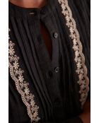 Phoebe Bl Schwarze bestickte Bluse