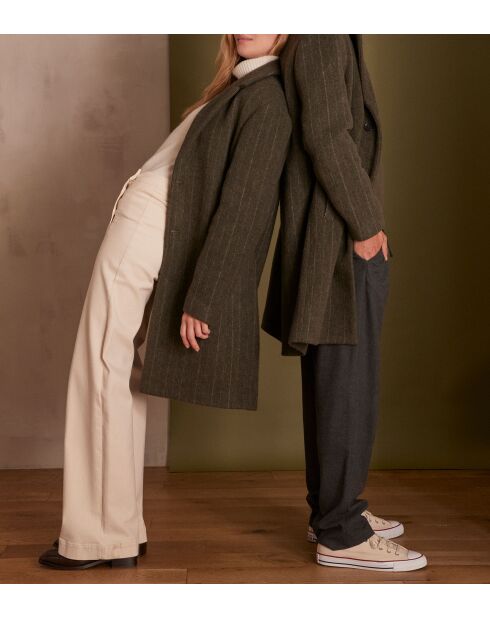 Dany M Khakifarbene gestreifte Jacke