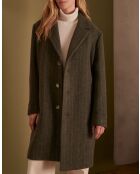 Dany M Khakifarbene gestreifte Jacke