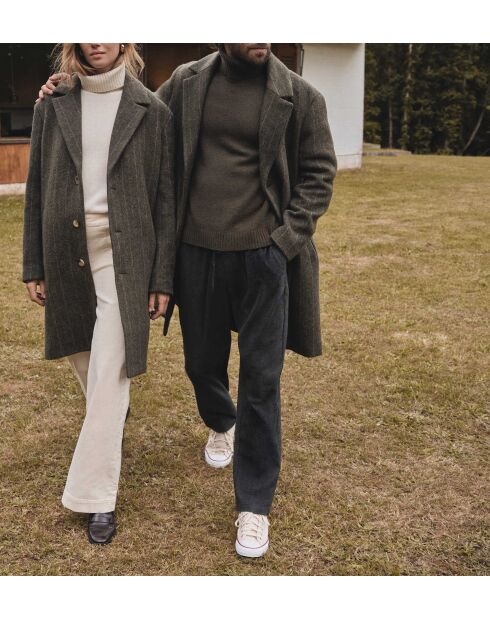 Dany M Khakifarbene gestreifte Jacke