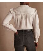 Briane Bl ecrufarbene Streifenbluse