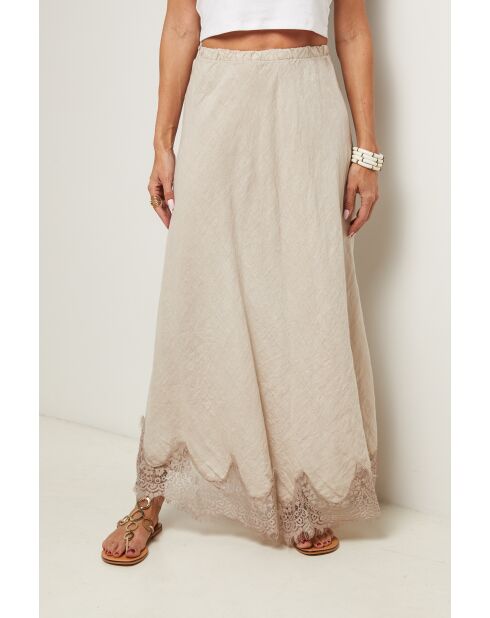 Jupe Mirella 100% Lin beige