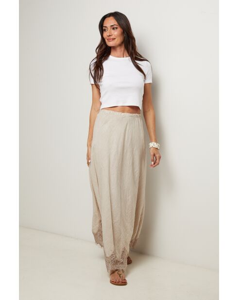 Jupe Mirella 100% Lin beige