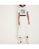 Greta J ecrufarbener Faltenrock