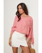 Top Daphné 100% Lin corail