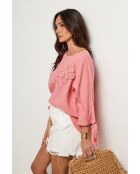 Top Daphné 100% Lin corail