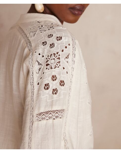 Pauline Bl Embroidery ecru blouse