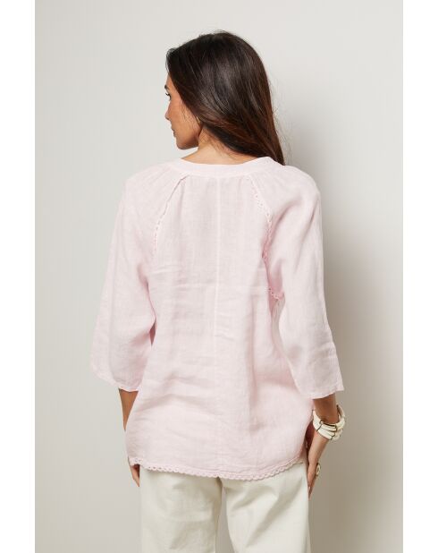 Top Maïssa 100% Lin rose