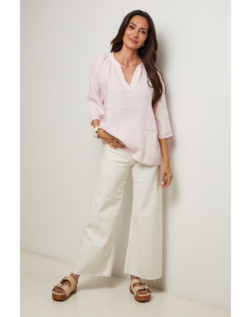 Top Maïssa 100% Lin rose