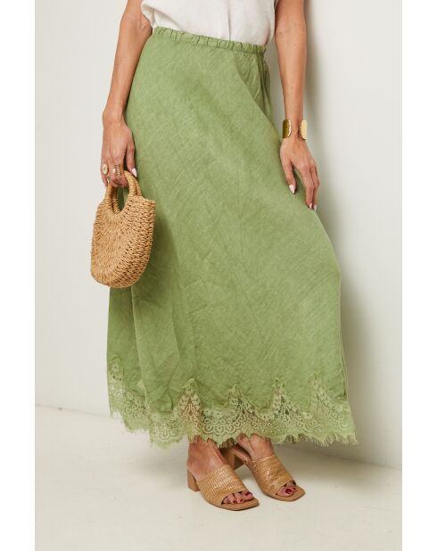 Jupe Mirella 100% Lin verte