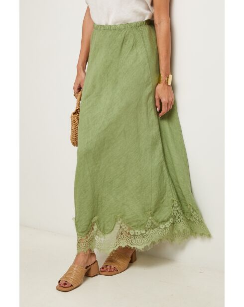 Jupe Mirella 100% Lin verte