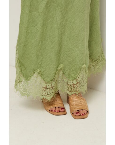 Jupe Mirella 100% Lin verte