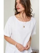 Camélia Top aus 100% weißem Leinen