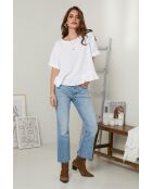 Camélia Top aus 100% weißem Leinen