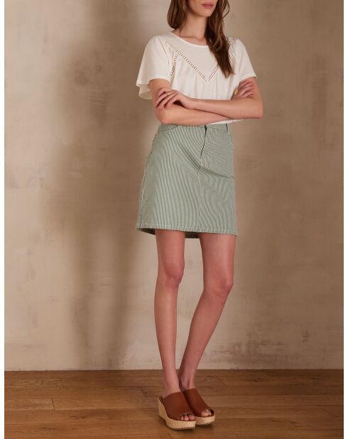 Bonny J Engelse groene gestreepte rok