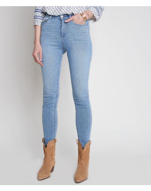 Pantalon Naty Slim Studs indigo clair