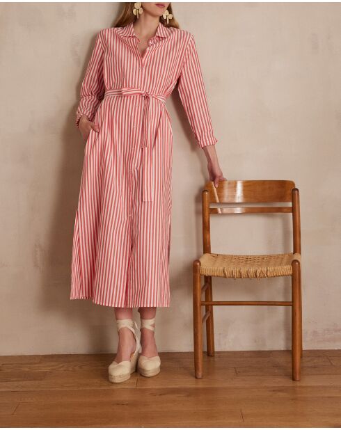 Rode gestreepte jurk Lois R