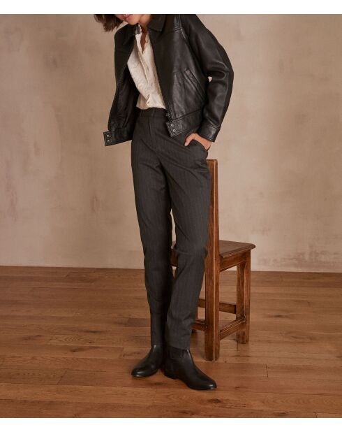 Felix P Anthrazitfarbene Streifenhose