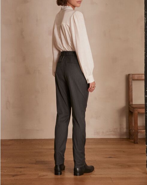 Felix P Anthrazitfarbene Streifenhose