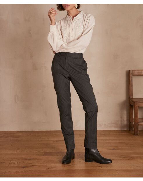 Felix P Anthrazitfarbene Streifenhose