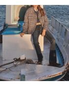 Lily Bootcut donkere indigobroek