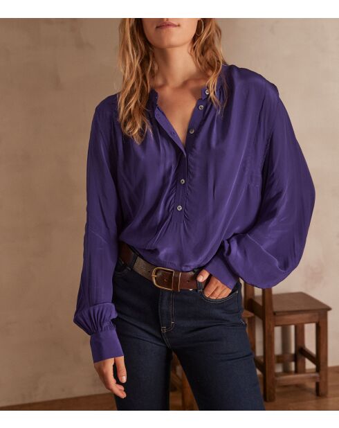 Blusa in raso viola Bradley Bl