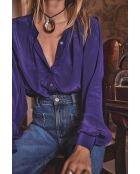Blusa in raso viola Bradley Bl