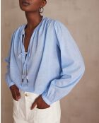 Bl Uni himmelblaue Schmetterlingsbluse