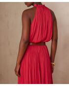 Pilar Top Satin H fucsia claro