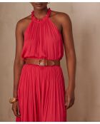 Pilar Top Satin H fucsia claro