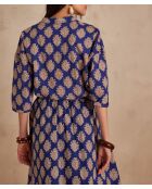 Bl Party Bl Königsblaue Printbluse