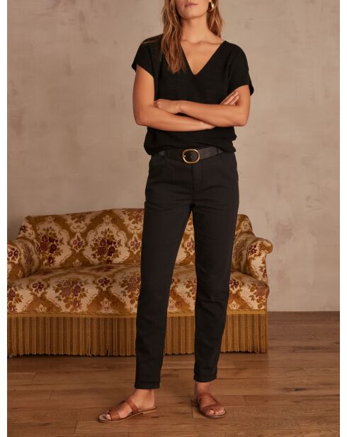 Sabil P Schwarze, überfärbte Hose