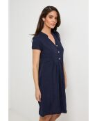 Ysé marineblauwe jurk van 100% linnen