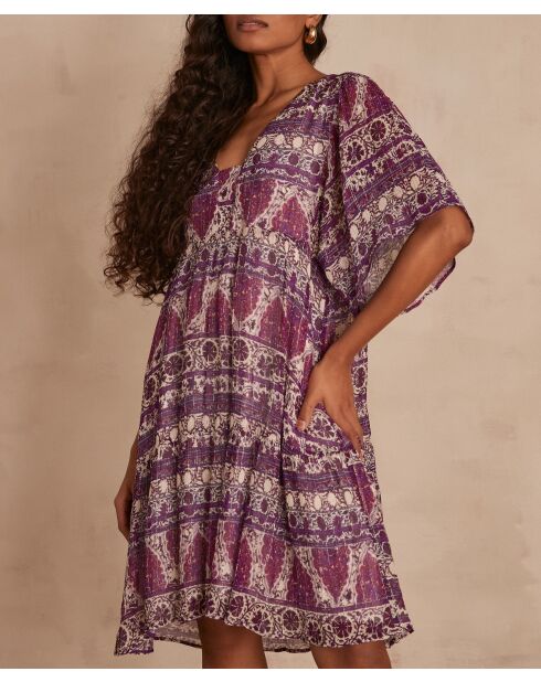 Candy R Imp jurk met lurex donkerfuchsia