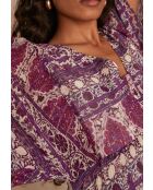 Candy R Imp jurk met lurex donkerfuchsia