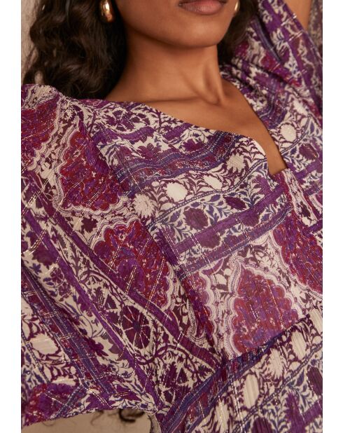 Candy R Imp jurk met lurex donkerfuchsia